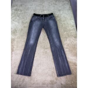 Les Copains Jeans Women’s Sz 42 11 Inseam 34" Denim Dark Wash Zip Boot Cut C834